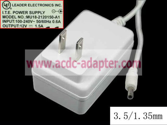 Genuine LEI Leader MU18-2120150-A1 AC Adapter 12V 1.5A ITE POWER SUPPLY 3.5x1.35mm - Click Image to Close
